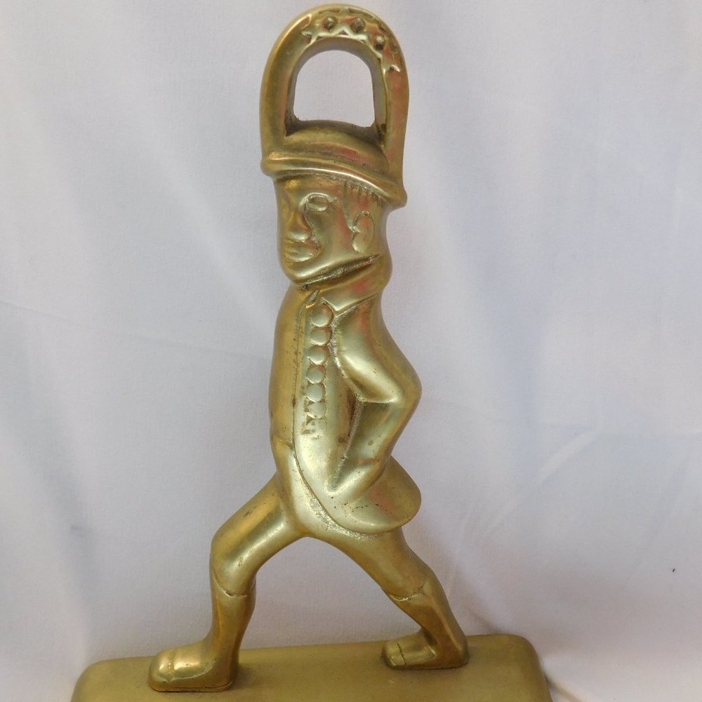 COLONIAL WILLIAMSBURG HESSIAN SOLDIER DOORSTOP CAST BRASS Vintage
